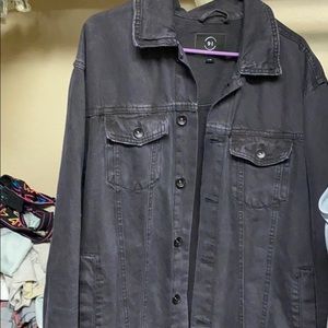 Black cotton on denim jacket